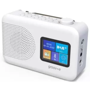 image of Groov-e Berlin Portable Colour Screen DAB/FM Radio With Bluetooth - White