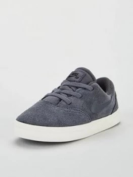 Image of Nike SB Check Suede Infant Trainers Dark Grey Dark Grey Size 4