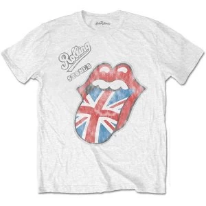 Image of The Rolling Stones - Vintage British Tongue Mens Large T-Shirt - White