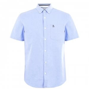 Image of Original Penguin Short Sleeve Oxford Shirt - 424 Amparo Blue