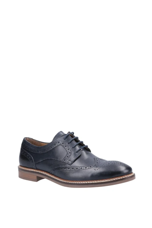 Image of Hush Puppies 'Bryson' Leather Lace Shoes Navy