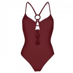 Image of Seafolly Ring Maillot Swimsuit - PLUM