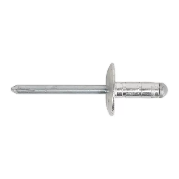 image of Sealey RM4827L Aluminium Multi-Grip Rivet Large Flange 4.8 x 27mm Pack of 100