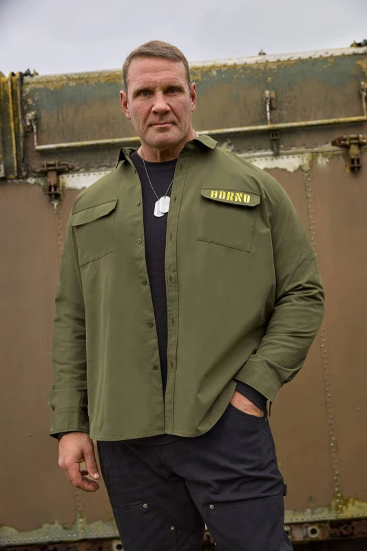 Image of BadRhino Mens Military Ripstop Shirt in Olive Size: 3XL Olive Male 3XL