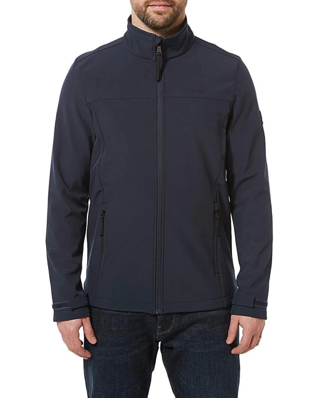 Image of TOG24 TOG24 Men 'Feizor' Shower Resistant Softshell Jacket in Navy Size: Small Navy S Male 5053023058720