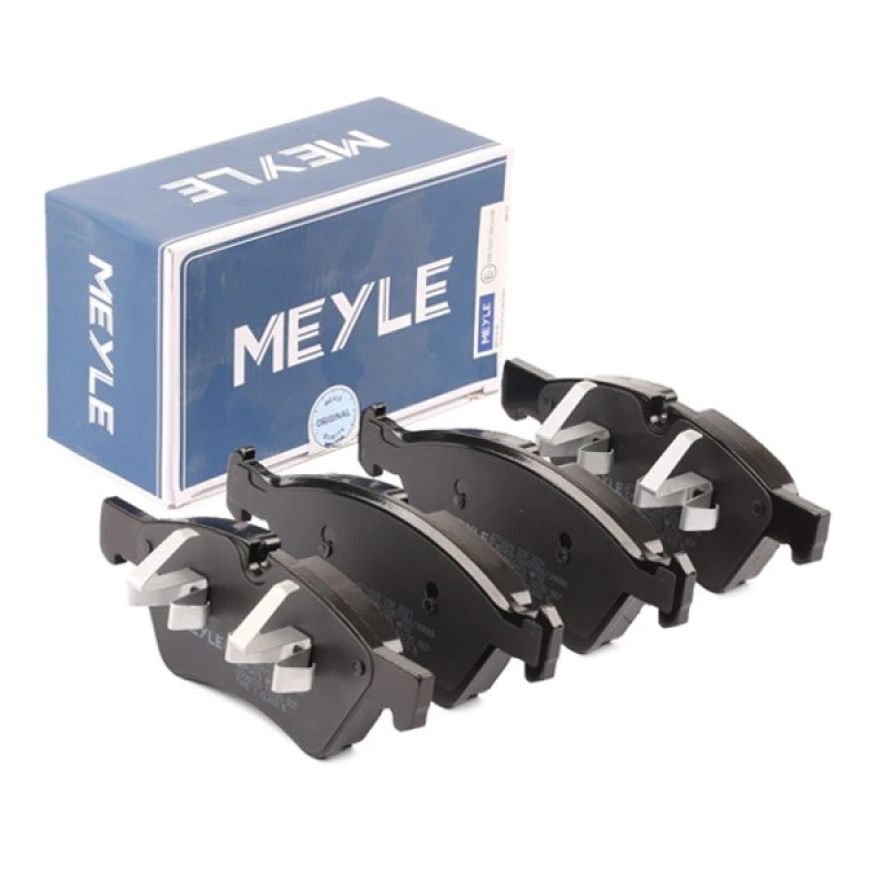 Image of MEYLE 025 239 2221 Brake pad set Front Axle, prepared for wear warning indicator, Original Quality, with anti-squeak plate Brake Pad Set,disc brake (
