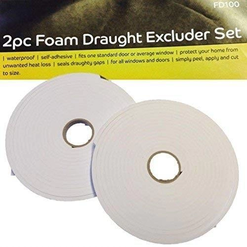 Image of Blackspur Foam Draught Excluder x2 - White