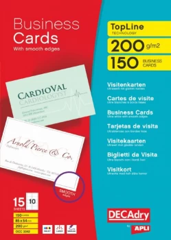 Image of Decadry TopLine White Straight Corner Business Cards PK150
