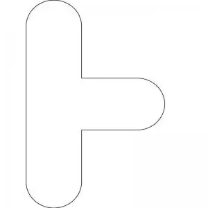 Image of White Symbol &rdquo;T&rdquo; Floor Graphic adheres to most