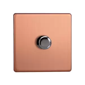 Image of Varilight LED V-Pro 1 Gang Rotary Dimmer Switch Brushed Copper
