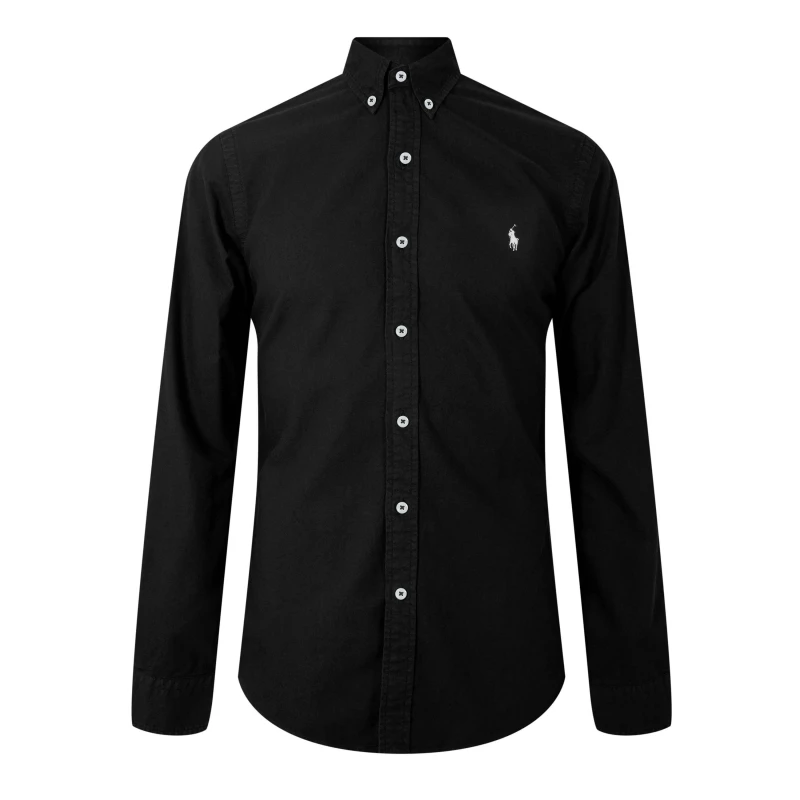 Image of Polo Ralph Lauren LSFBBDM5-LONG SLEEVE-KNIT mens Long sleeved Shirt in Black