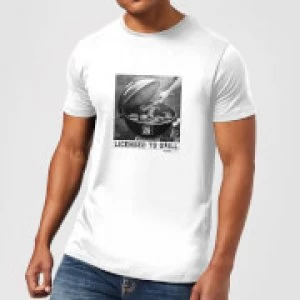 Image of Plain Lazy Licensed To Grill Mens T-Shirt - White - L