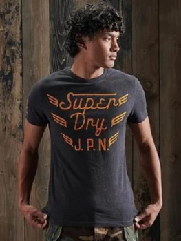 Image of Superdry Copper Label T-Shirt, Dark Grey Size M Men