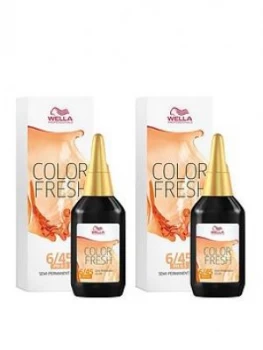 Image of Wella Wella Professionals Color Fresh Semi-Permanent Colour Dark Red Mahogany Blonde 75ml Duo Pack