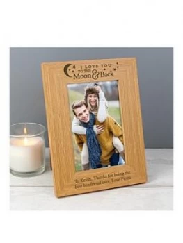 image of Personalised 'To The Moon & Back' Oak Photo Frame