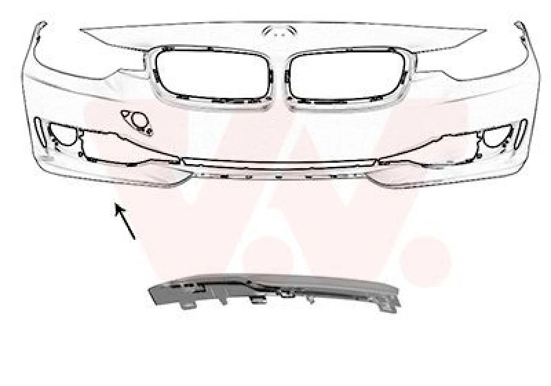 Image of VAN WEZEL Trim / Protective Strip, radiator grille VAN WEZEL 0693584