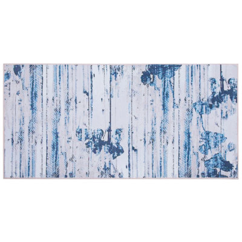 Image of Beliani Modern Rug Burdur Blue 80 X 150 Cm