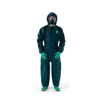 Image of Green Coveralls Hooded Size M - Ansell