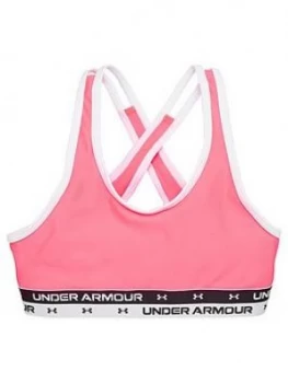 Image of Urban Armor Gear Girls Cross Back Solid Sports Bra - Pink, Size L=11-12 Years, Women