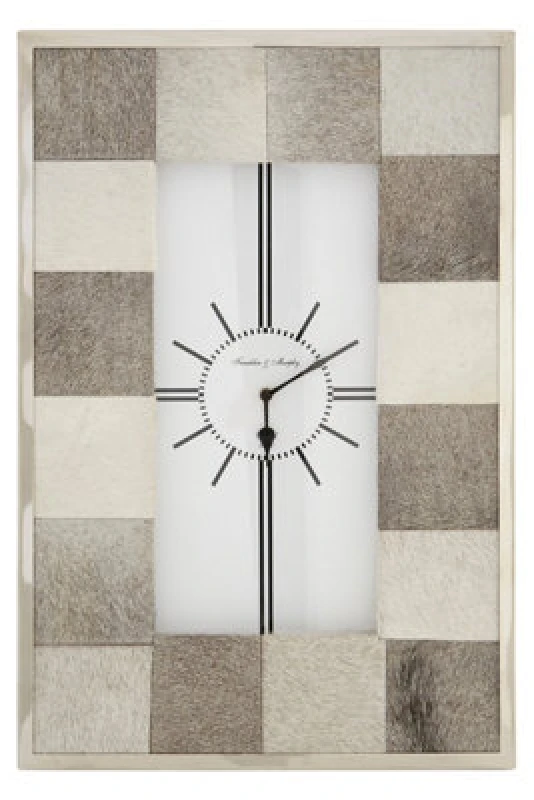 Image of Orsina Modern Patchwork Wall Clock, Durable Stainless Steel Wall Clock For Bedroom, Easy To Read Kitchen Clock