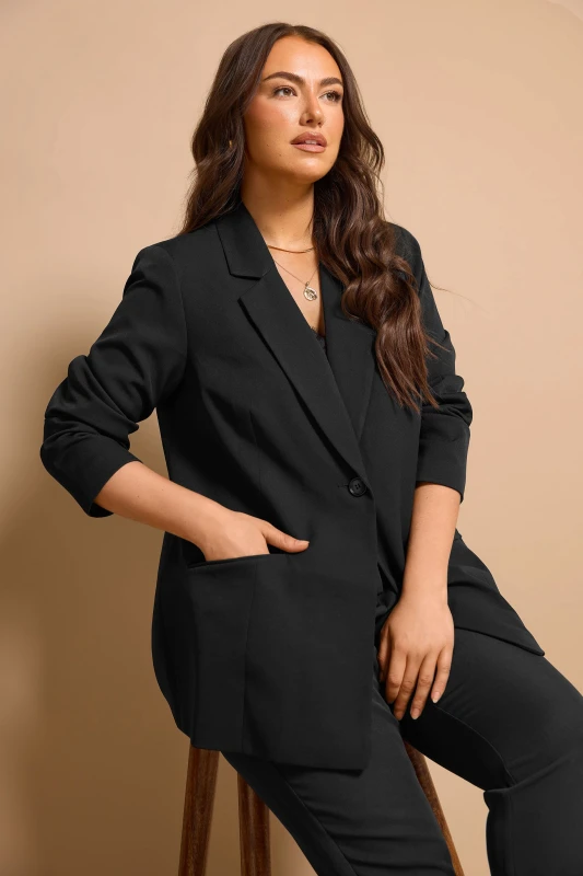 Image of Evans Single Breasted Blazer Black female