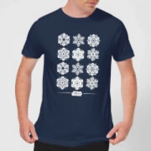 image of Star Wars Snowflake Mens Christmas T-Shirt - Navy - L