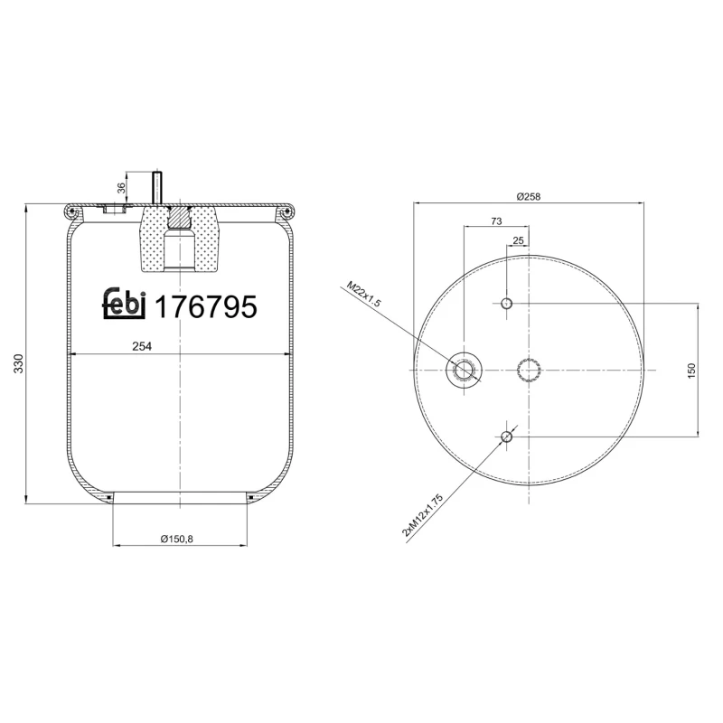Image of FEBI BILSTEIN 176795 Boot, air suspension Boot,air suspension (324)