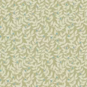 image of Gold Ola Green Organic Mica Effect Smooth Wallpaper