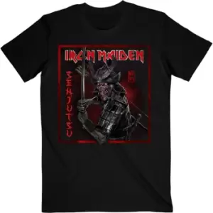 Image of Iron Maiden - Senjutsu Cover Distressed Red Unisex XX-Large T-Shirt - Black