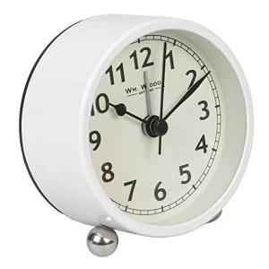 image of Widdop Alarm Clock 8cm - White