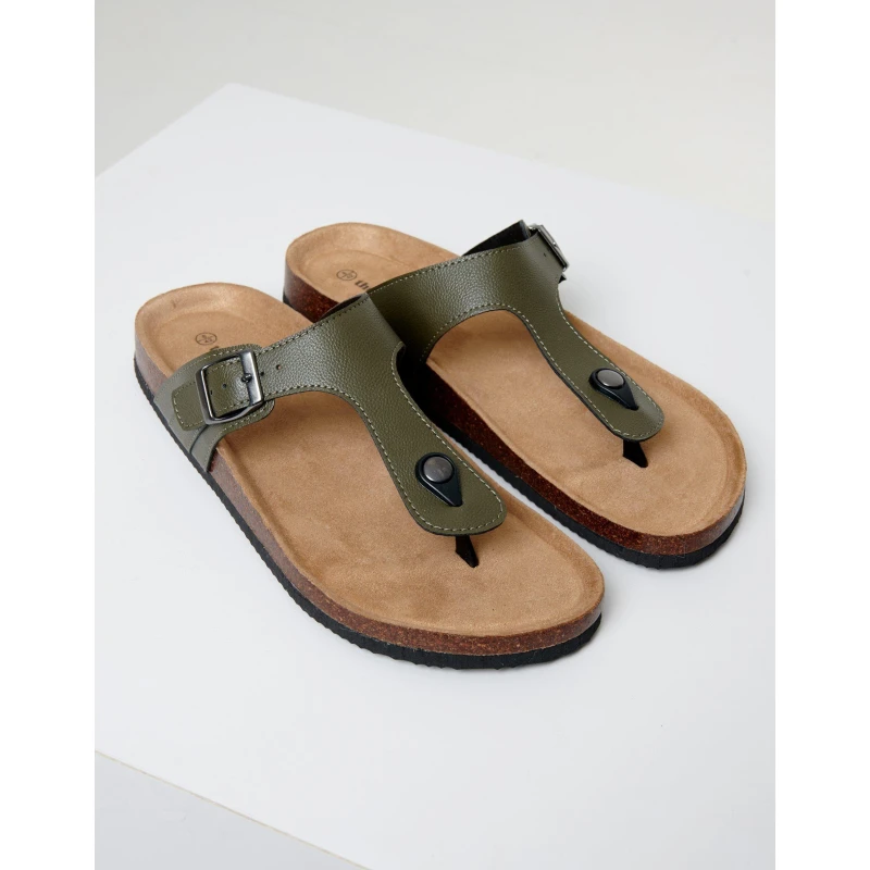 Image of Threadbare Mens Alexandria Flat Sandal Khaki male 9 (43)