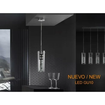 image of Schuller Lighting - Schuller Bubble - Crystal Ceiling Pendant Chrome Bubble Effect, GU10