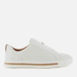 Image of Clarks Womens Un Maui Lace Leather Cupsole Trainers - White - UK 6