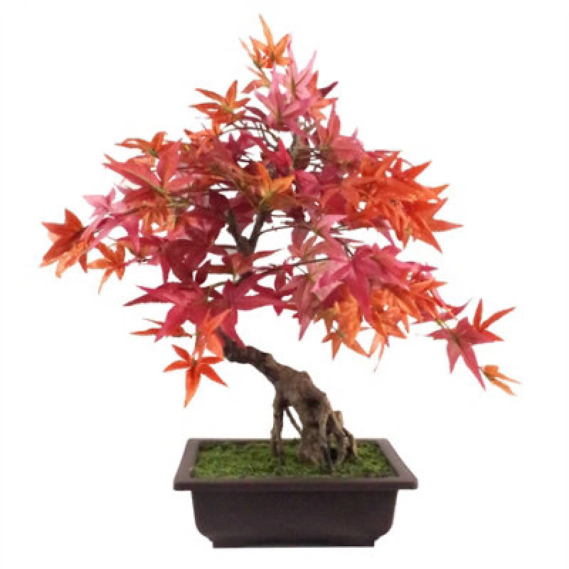 Image of Leaf 50cm Artificial Red Maple Bonsai Tree Red