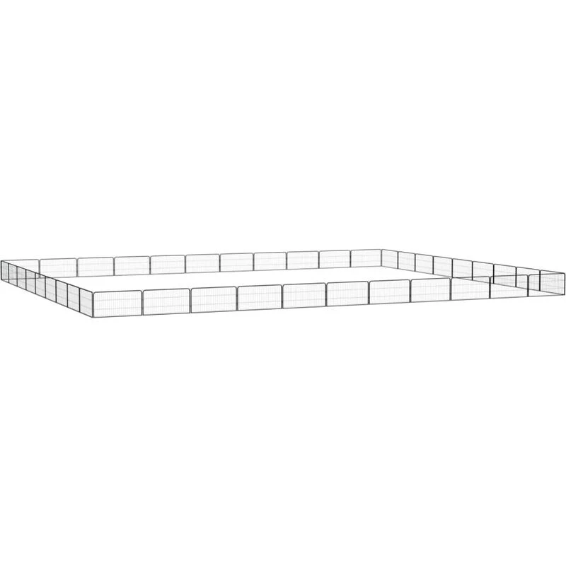 Image of VIDAXL 40-Panel Dog Playpen Black 100x50cm Powder-coated Steel Vidaxl 8720287159087