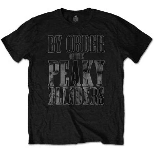 image of Peaky Blinders - By Order Infill Mens Large T-Shirt - Black