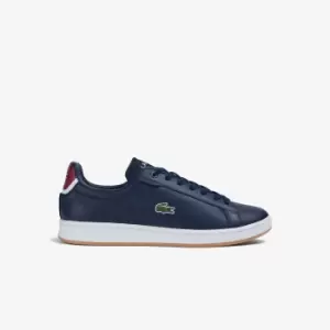 image of Mens Lacoste Carnaby Pro Leather Colour Contrast Trainers Size 10 UK Navy / Gum