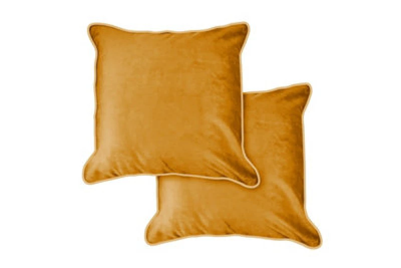 Image of Plush Velvet Cushion Cover In Ochre