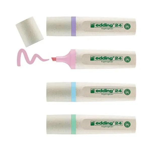Image of Edding e-24/4S EcoLine Highlighter Set Pastel (Pack of 4) 4-24-4-1000