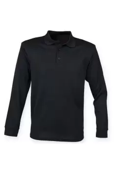 image of Coolplus Moisture Wicking Long Sleeve Polo Shirt