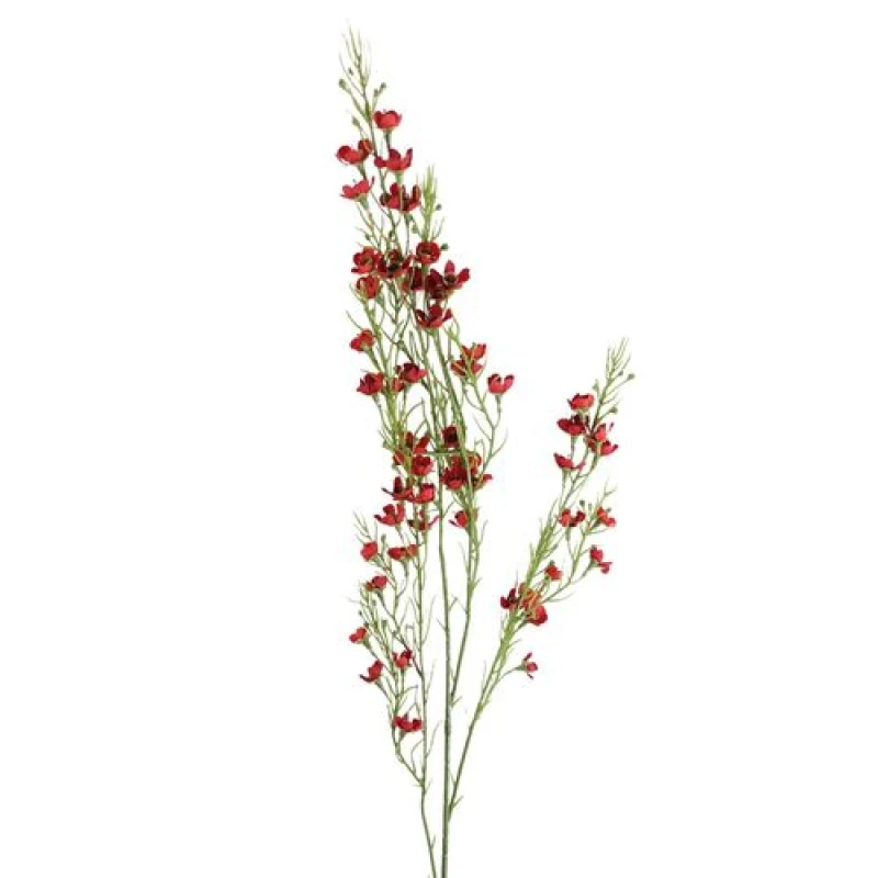 Image of Leaf 100cm Artificial Foliage with Small Flowers - Red