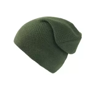 Image of Atlantis Snobby Waffle Knit Beanie (One Size) (Olive)