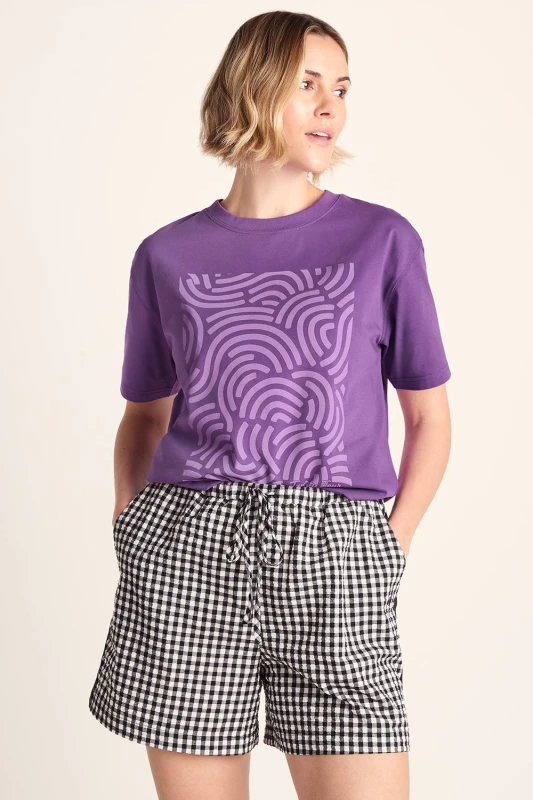 Image of TOG24 Womens 'Wave' Premium Supersoft T-Shirt in Purple Size: 20 Purple Female 20