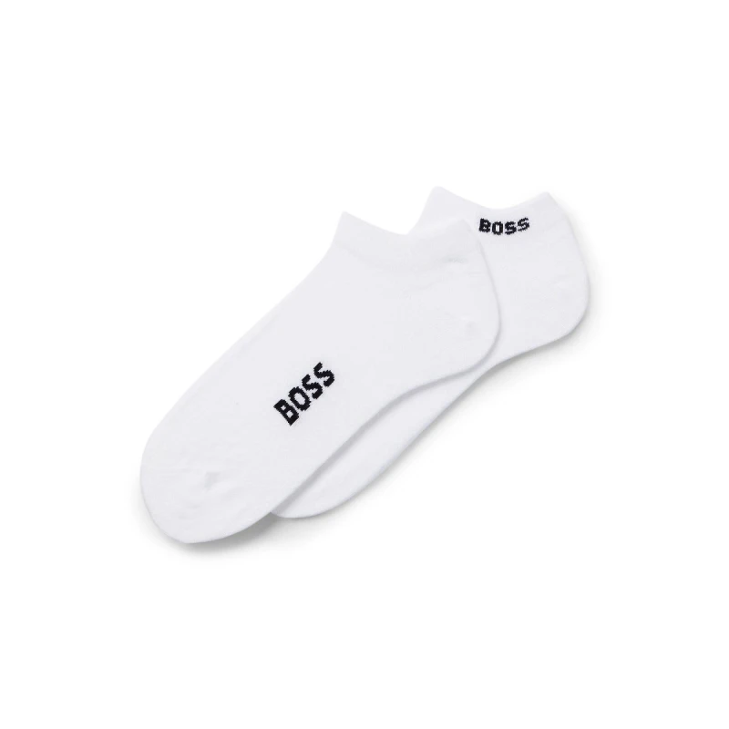 Image of Boss 2 Pack of Logo Ankle Socks White female 3-5 UK