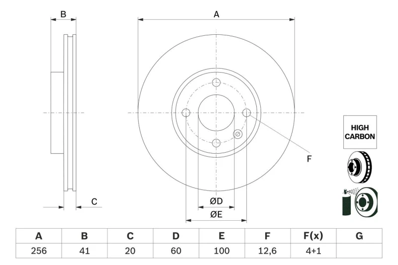 Image of Brake disc Bosch 0 986 479 G83