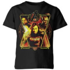 Image of Avengers Endgame Distressed Sunburst Kids T-Shirt - Black - 11-12 Years