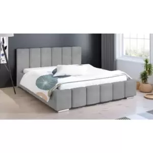 image of Lemela Bed Super King Plush Velvet Silver