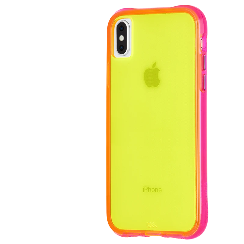 image of iPhone XS Max Tough Clear Neon Skin Case