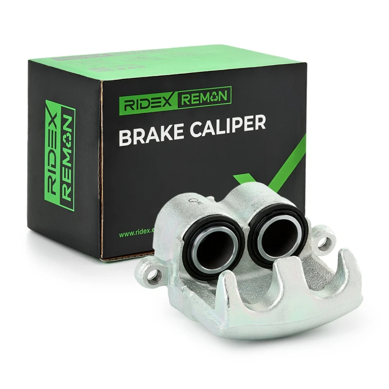 Image of RIDEX REMAN 78B1134R Brake caliper Front Axle, with holding frame Grey Cast Iron Brake Caliper (78)
