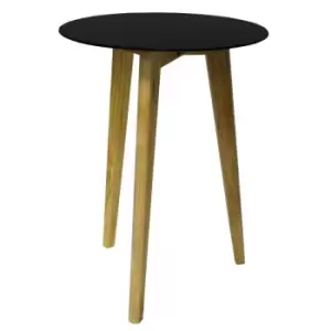 Image of Techstyle Luna Retro Solid Wood Tripod Leg And Round Glass End / Side Table Natural / Tinted